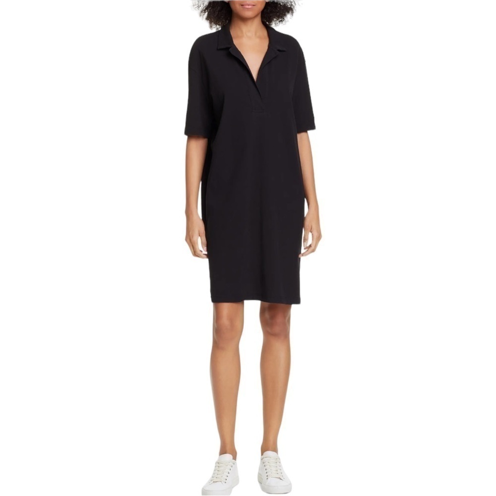 James Perse Oversized XS 0 Black Polo‎ Dress Y/osemite